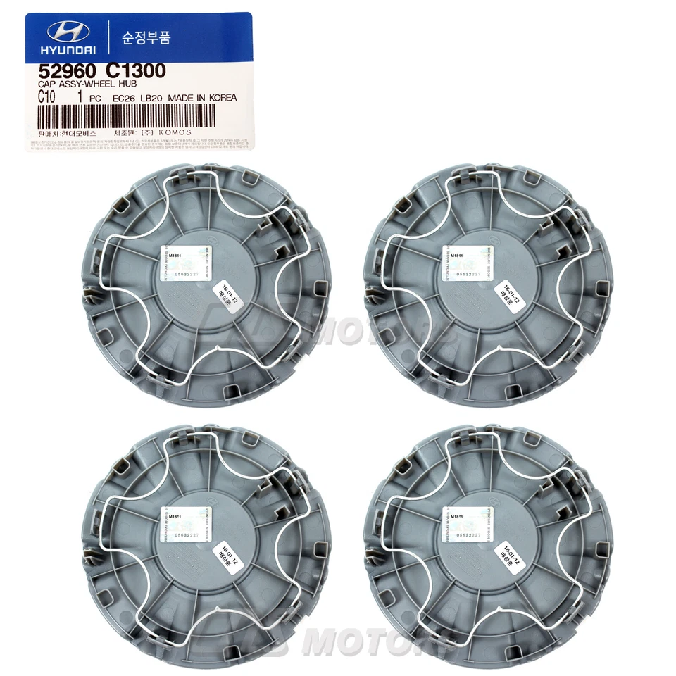 GENUINE Wheel Center Caps 4 PCS for 2015 2016 2017 Hyundai Sonata OEM 52960C1300 - Изображение 2 из 4