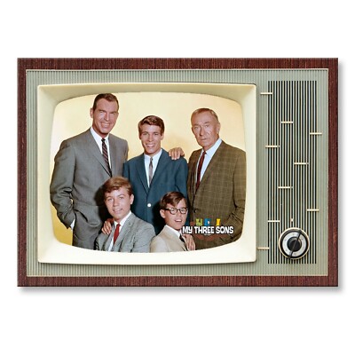 MY THREE SONS Classic TV 3.5'' x 2.5'' Steel Cased FRIDGE MAGNET