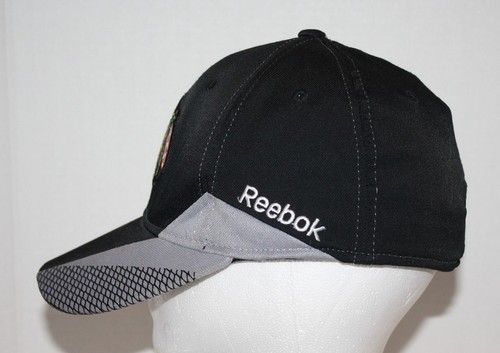 NWOT Reebok NHL Center Ice Black Chicago Blackhawks Baseball Hat Sz S/M FREE Shp - Picture 2 of 6