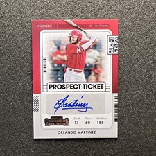 2021 Contenders ORLANDO MARTINEZ #PT2-OM Prospect Tickets RC AUTO BASEBALL CARD