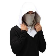 White Assassin Hood Mr Knight Mask Cape Creed Hidden Blade Ezio Costume Cosplay