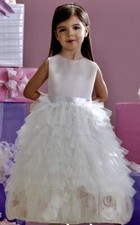 New $178 BHLDN Joan Calabrese for Mon Cheri 6 Pink Ivory Satin Tulle FlowerGirl
