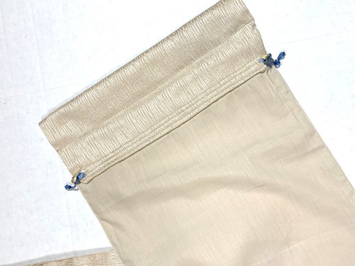 Abbey Hill Sears Curtains Set Drapes Valances Champagne Beige Blue Satin Luxury - Picture 10 of 11