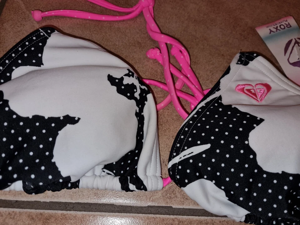 Roxy Swim Bikine Oberteil Gr.L Neu mit Etikett The Lycra Multicolor Gestickt  - Bild 4 von 4