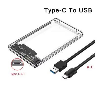 Case For External Hard Drive USB 3.0/Type C To USB For Hard Disk And SSD 2.5