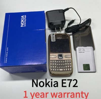 Nokia E72シルバー/ブルー 充電器付き Nokia E72 5MP 3G Unlocked WIFI QWERTY Keyboard MP3 Mobile Phone 1
