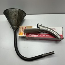 Nos Vintage Plews Oil Spout Made In USA!! Also Flexible Neck Funnel Combo Lot