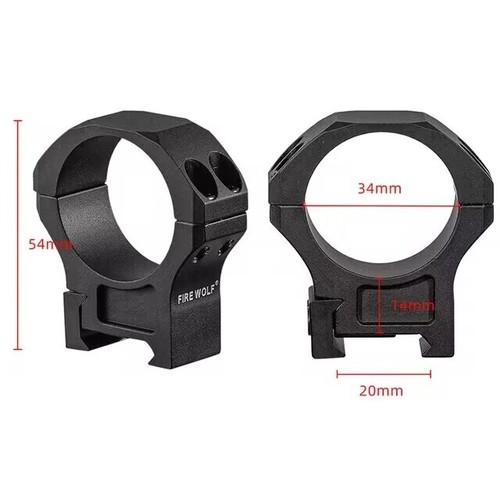 7075 Aluminum 34mm Rings Low/Middle/High Riflescope Picatinny/Wea...Rail Mount - Picture 9 of 10