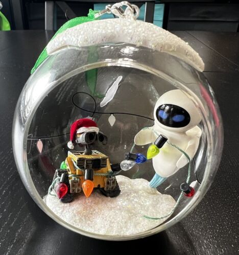Disney Sketchbook Ornament Wall-E & Eve Pixar Christmas Lights Globe NWT Rare