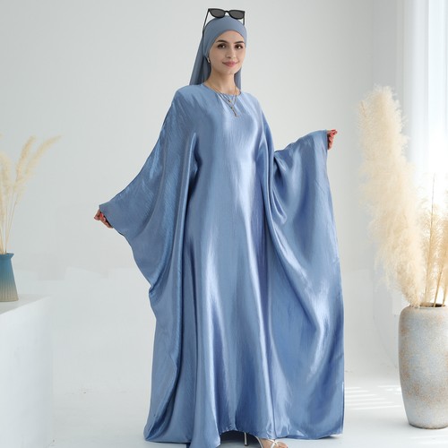 Batwing Sleeve Kaftan Women Muslim Long Dress Hijab Abaya Dubai Robe Party Gown - Picture 49 of 68