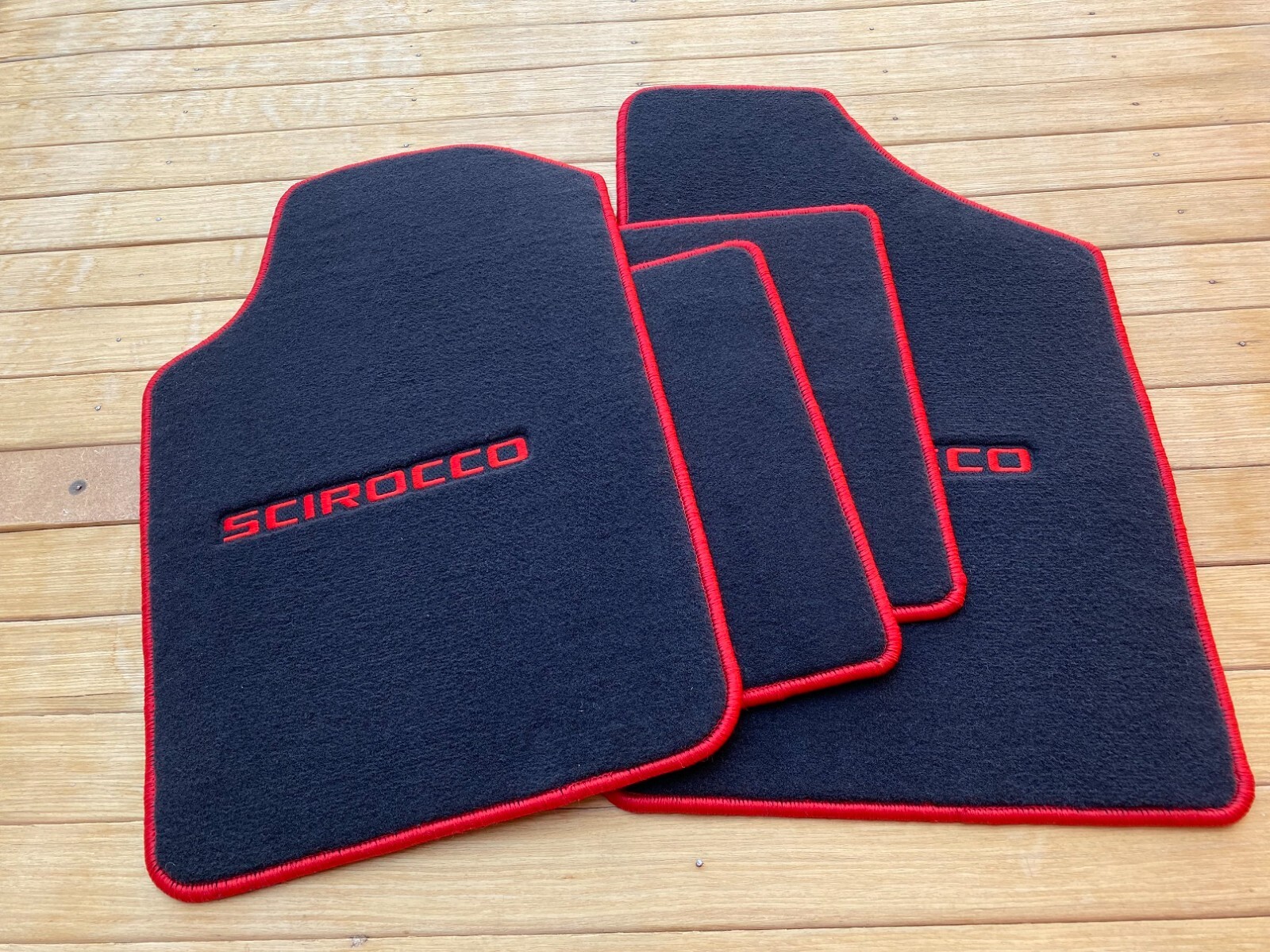 Fit For VW Scirocco MK2 16v floor mats carpet black (red letter) 4pcs