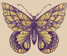 Butterfly Purple and Gold Counted Cross Stitch Chart No. 2-503/11