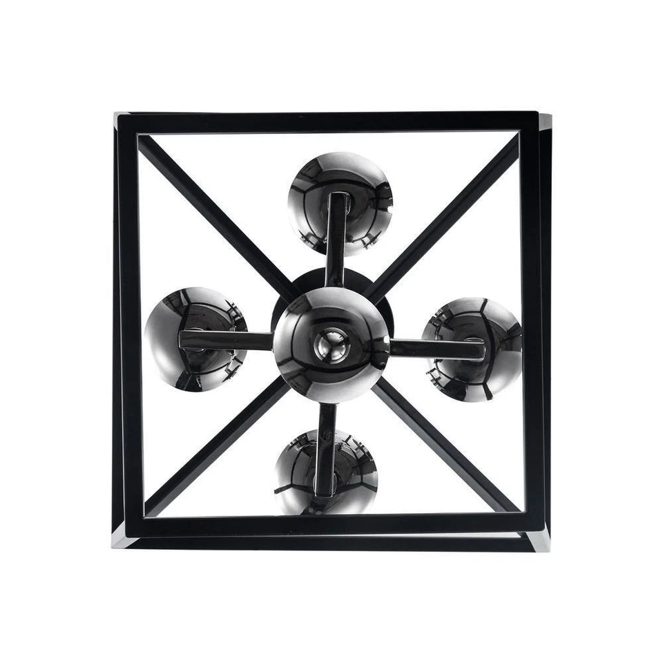 Bel Air Lighting Lacey 4-Light Black and Chrome Pendant Light Fixture - Image 4 of 4