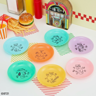BTS BT21 Plate Set 7pcs Complete Japan Official Ichiban Kuji Diner