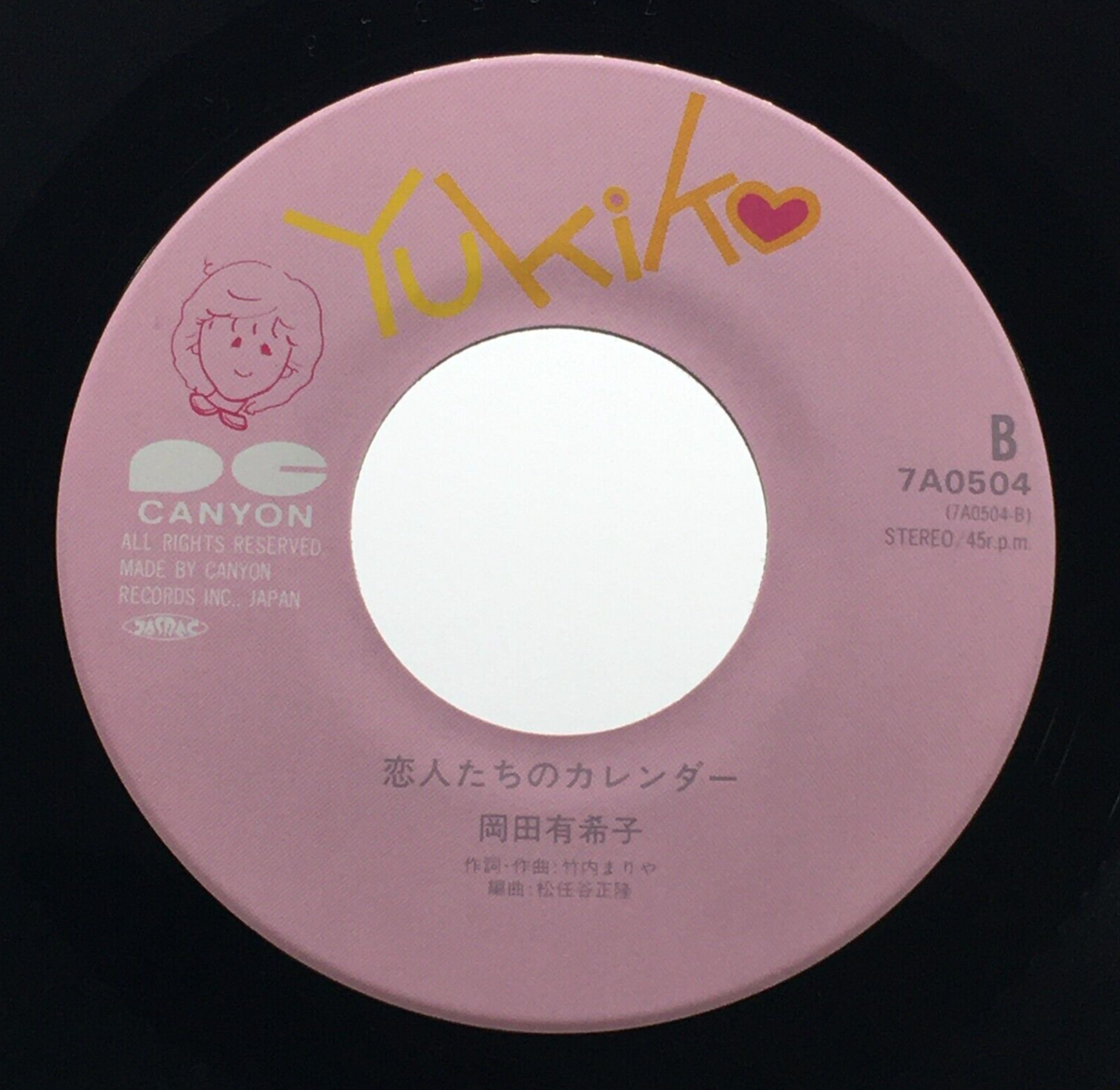 Yukiko Okada 6th Single Kanashii Yokan Vinyl Record 1985