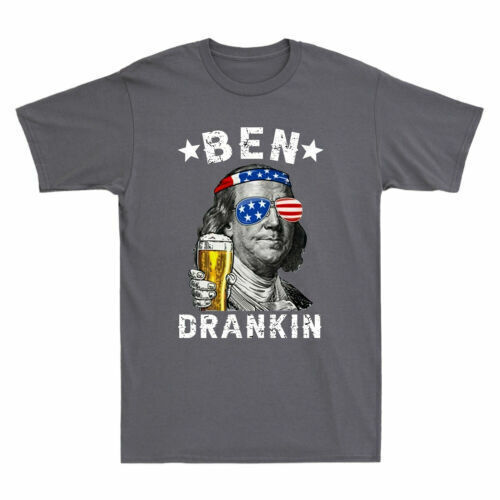 Ben Drankin Beer 4th of July Funny Patriotic USA Gift Tee Men's Cotton T-Shirt