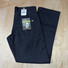 Dickies Flex Mens Slim Fit Pants Size 32x30 Black Flat Front Pockets