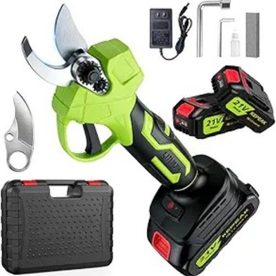 Electric Pruning Shears Cordless for Gardening 2x 21V Rechargeable Batteries