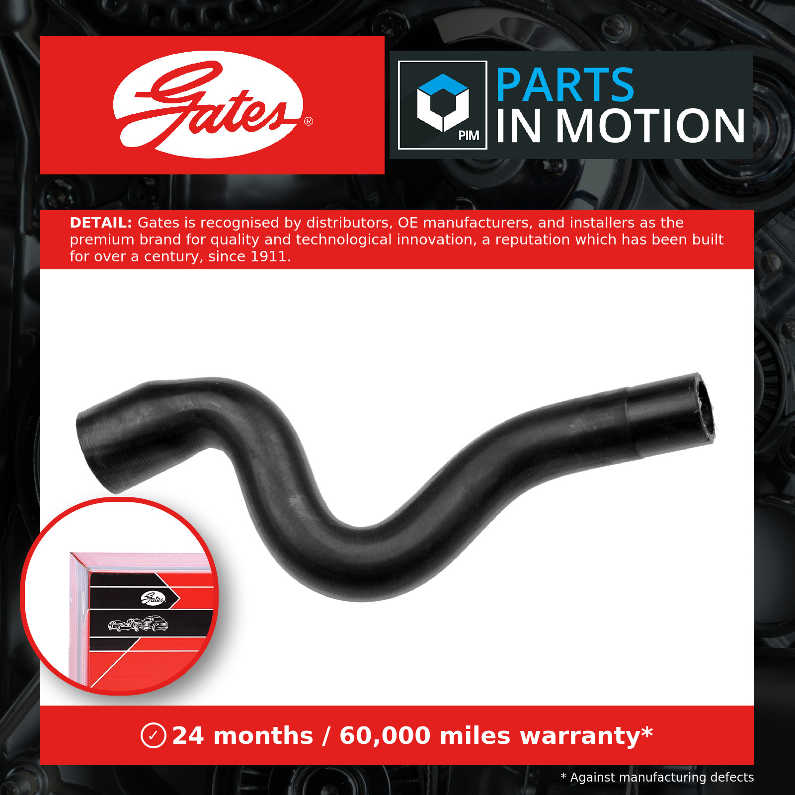 Gates Radiator Hose Upper 05-4187 Coolant 1343GH 427554187 OE Quality Part - Image 4