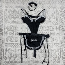 Dreamgirl Naughty French Maid Dress Set Lingerie Costume Outfit OS w/ Garter