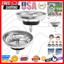 2 Pack - Kitchen Sink Strainer and Stopper Combo Basket Replacement for Stand...