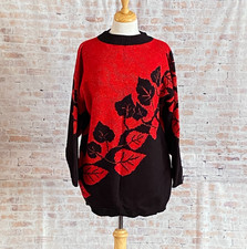 Womens 1980s Metallic Oversized Sweater Size M L