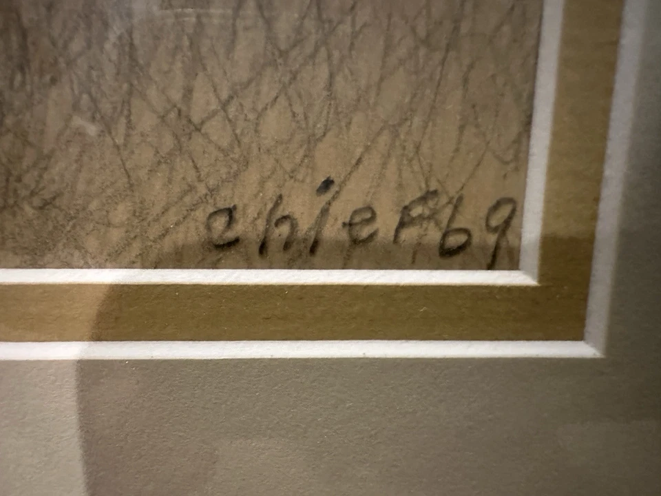 Philip LeRoy Willey “Chief” (LA, 1887-1980), dibujo a lápiz/acuarela de colores Foto 4 de 4