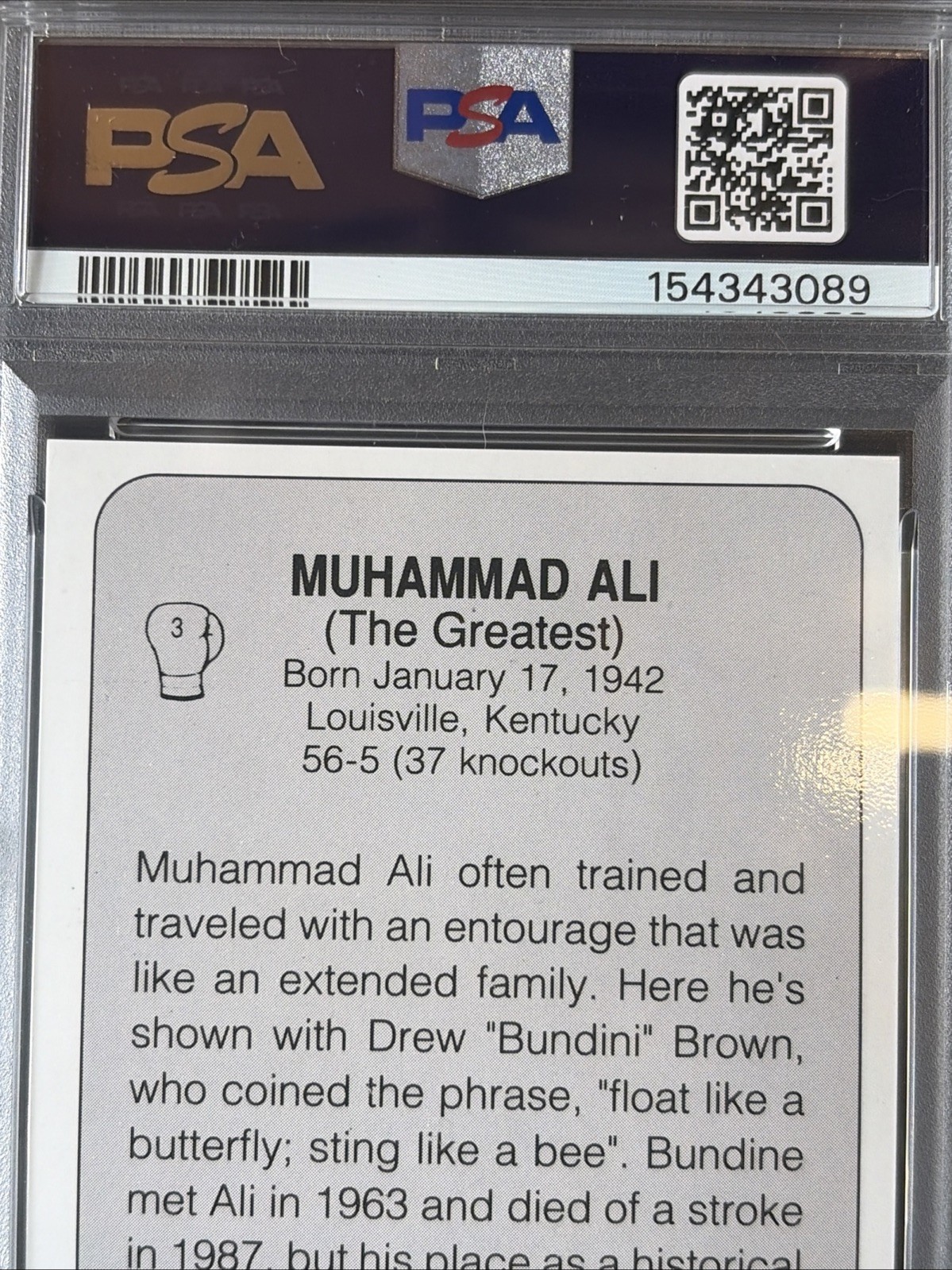 1991 All World Boxing - Muhammad Ali #3- Bonus Card #1. NM-MT Nice Card. view 3