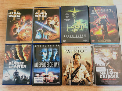 Film Konvolut , Mega Filme  Paket , Star Wars , Planet der Affen, The Patriot