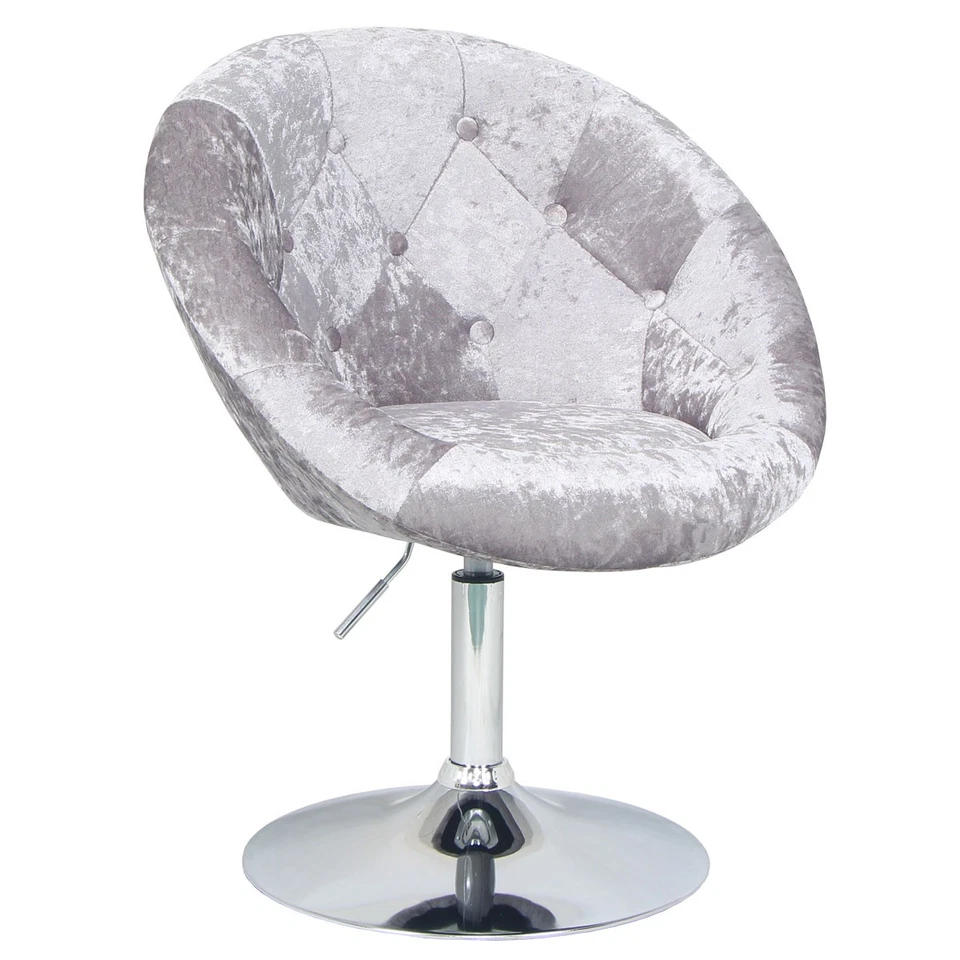 B-Ware SVITA HAVANNA Sessel Lounge Club-Sessel Bar Drehsessel Retro Samt Silber