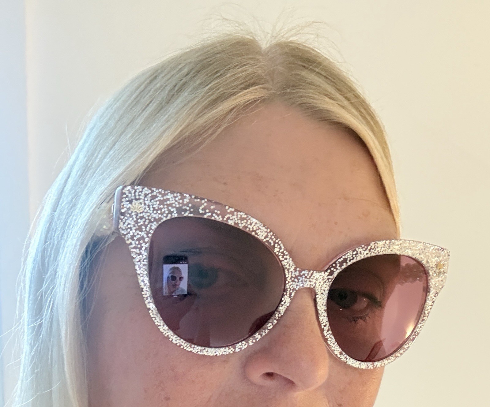 RARE Designer Lele Sadoughi Sunglasses Rose Glitter Chelsea Cat-eye NWT Paradise image 10