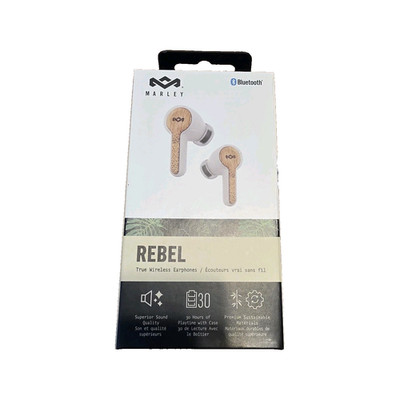 House of Marley Rebel Bluetooth In-Ear Earbuds Beige IPX5 Noise Cancel Case