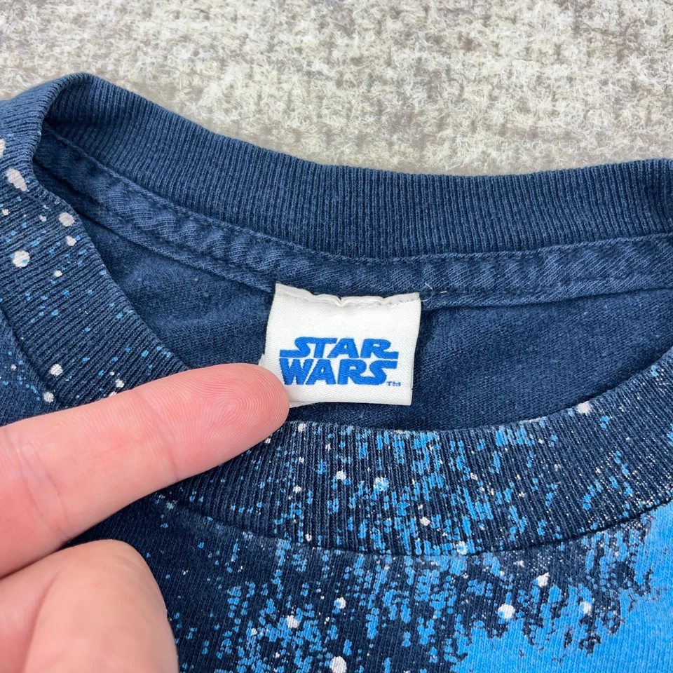 Camisa De Colección Star Wars Niños Grande Azul AOP Estampado Completo Y2K Episodio 4 Juventud Foto 4 de 4