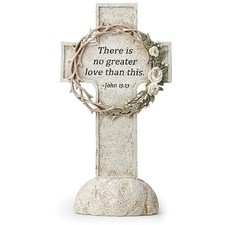 Roman Crown of Thorns Table Cross 14.25"H