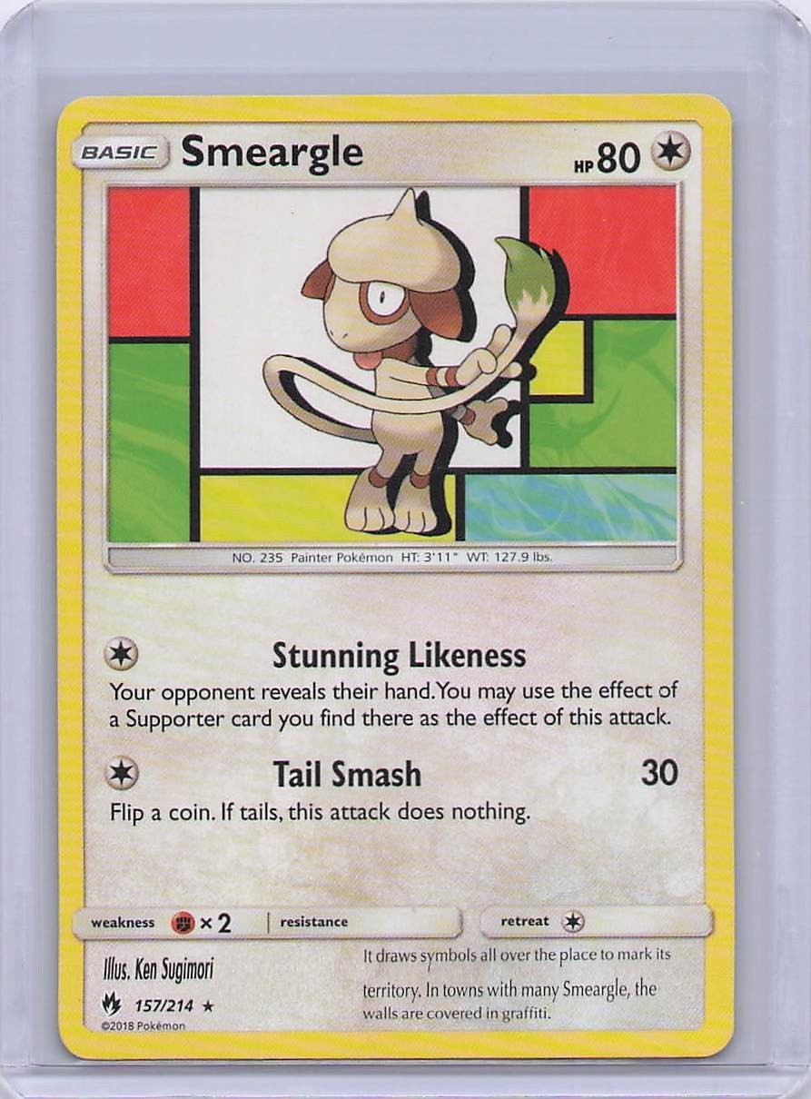 Smeargle 157/214 Rare Lost Thunder Pokemon Lightly Played