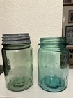 -Atlas- Strong Shoulder Mason Fruit Jar Nice Green Vintage — photo 2