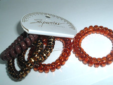 5 SUPERSTAR Leopard Chocolate Amber Hair Scrunchies NWT