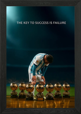 Messi: Der Schlüssel zum Erfolg ist Scheitern Gerahmtes Wandbild Poster Leinwanddruck Bild