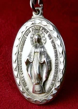 NUN'S RARE BEAUTIFUL 12 GRAMS STERLING HABIT ROSARY CATHOLIC MIRACULOUS MEDAL