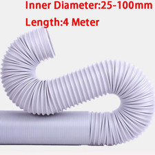 Universal White PP Extension Pipe,Telescopic Flexible Air Conditioner Exhaust Du