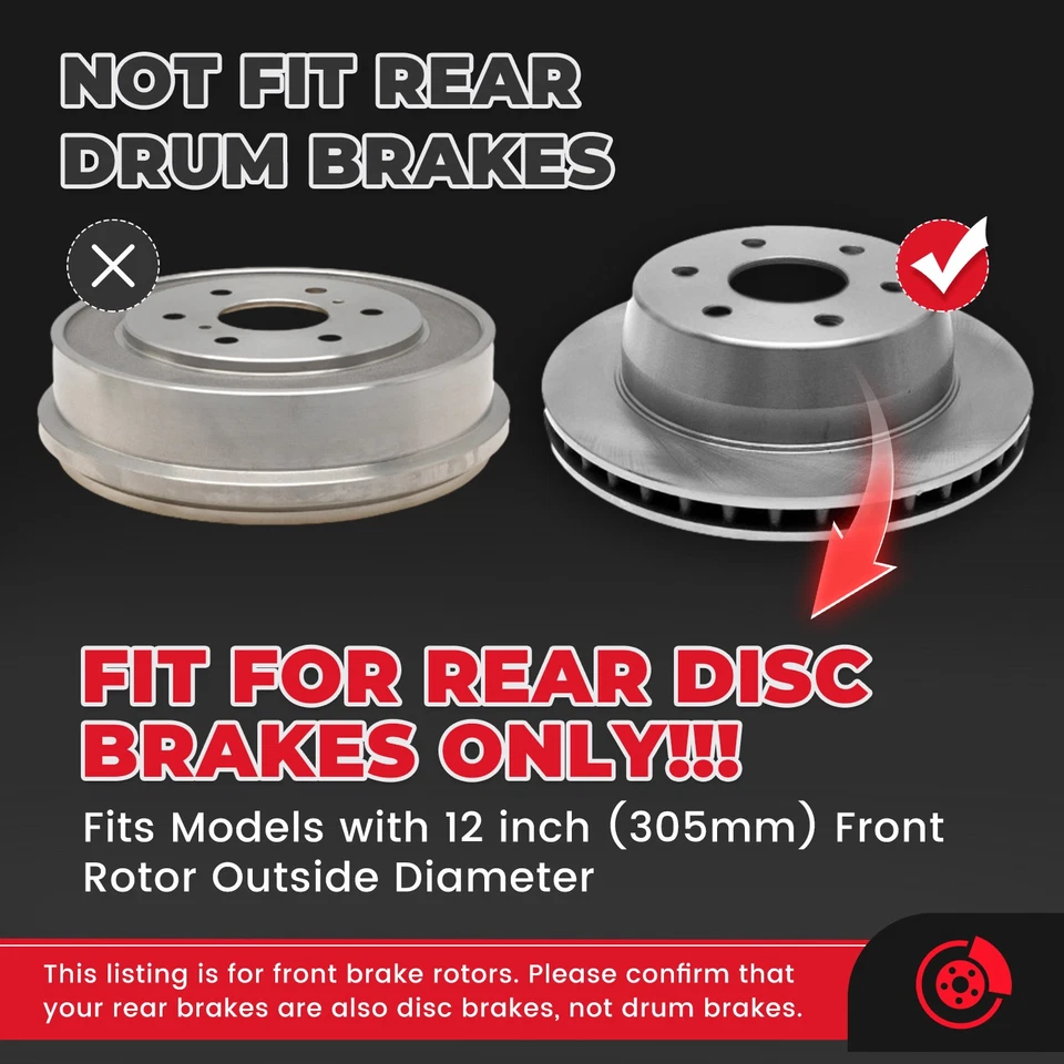 Front Rear Drilled Rotors Brake Pads for Chevy Silverado Sierra 1500 GMC Yukon - Image 2 of 4