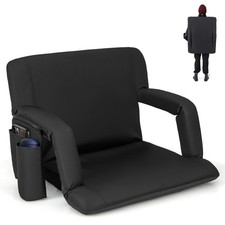 Stadium Seat for Bleachers with Back Support 6 Adjustable Positions Cup Holder