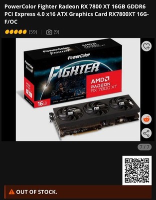 PowerColor AMD Radeon RX 7800 XT 16GB Fighter GDDR6 Video Graphics Card GPU