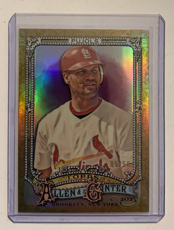 Карта 2025 Topps Allen & Ginter Albert Pujols 1! 🔥 Золотой хром /50 - Изображение 3 из 3