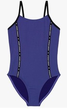 Under Armour Girls Purple Starlight Size 14 One Piece Swimsuit Logo Swimwear NEW