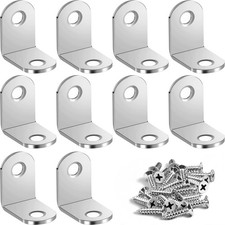 10 PCS L Bracket Corner Brace Shelf Metal Angle Brackets Silver 0.98 Inch