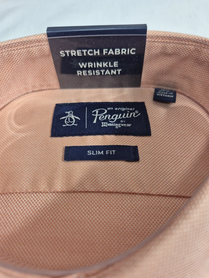 Camisa de vestir original Penguin para hombre talla 15,5 34/35 coral elástico (35) Foto 2 de 4