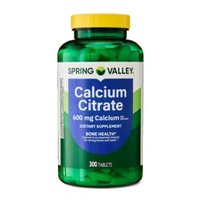 Spring Valley Calcium Citrate Bone Health Dietary Supplement, 600 mg - 300 Count