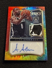 ALAN ANDERSON 2014-15 Panini Select TIE-DYE NETS LOGO PATCH AUTO #16/25 Prizm