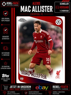 2025-26 Topps Chrome UEFA Alexis Mac Allister Liverpool FC #91